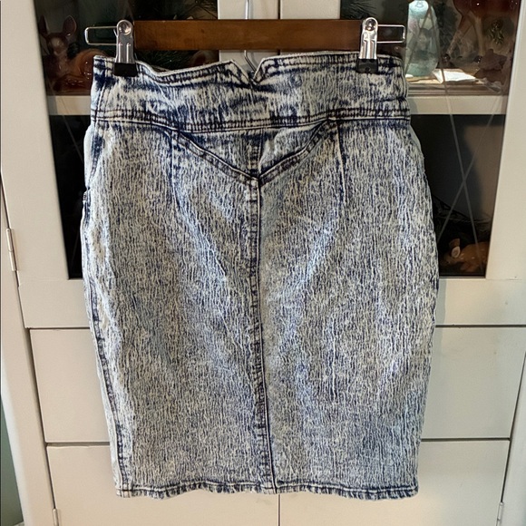 JeanTonic Sportswear jr sz 5/6 Vintage Denim Belted Skirt Acid Washed euc 80’s - Picture 5 of 11